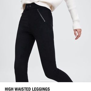 Zara Black  Suede high waist Leggings.